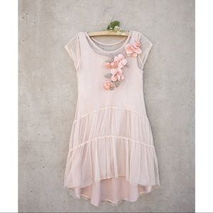 NWT Joyfolie Girls Taupe Floral Loretta Dress